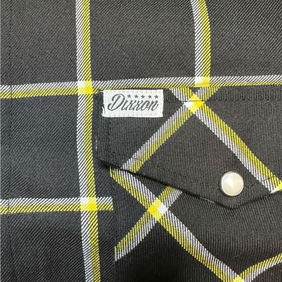 NWOT Dixxon Flannel Co. Vogue Tyres Men's Black Pearl Snap Dress Shirt Large - Picture 7 of 7
